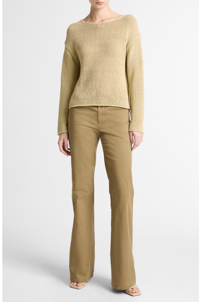 Open Knit Boat Neck Sweater, Alternate, color, MAIZ