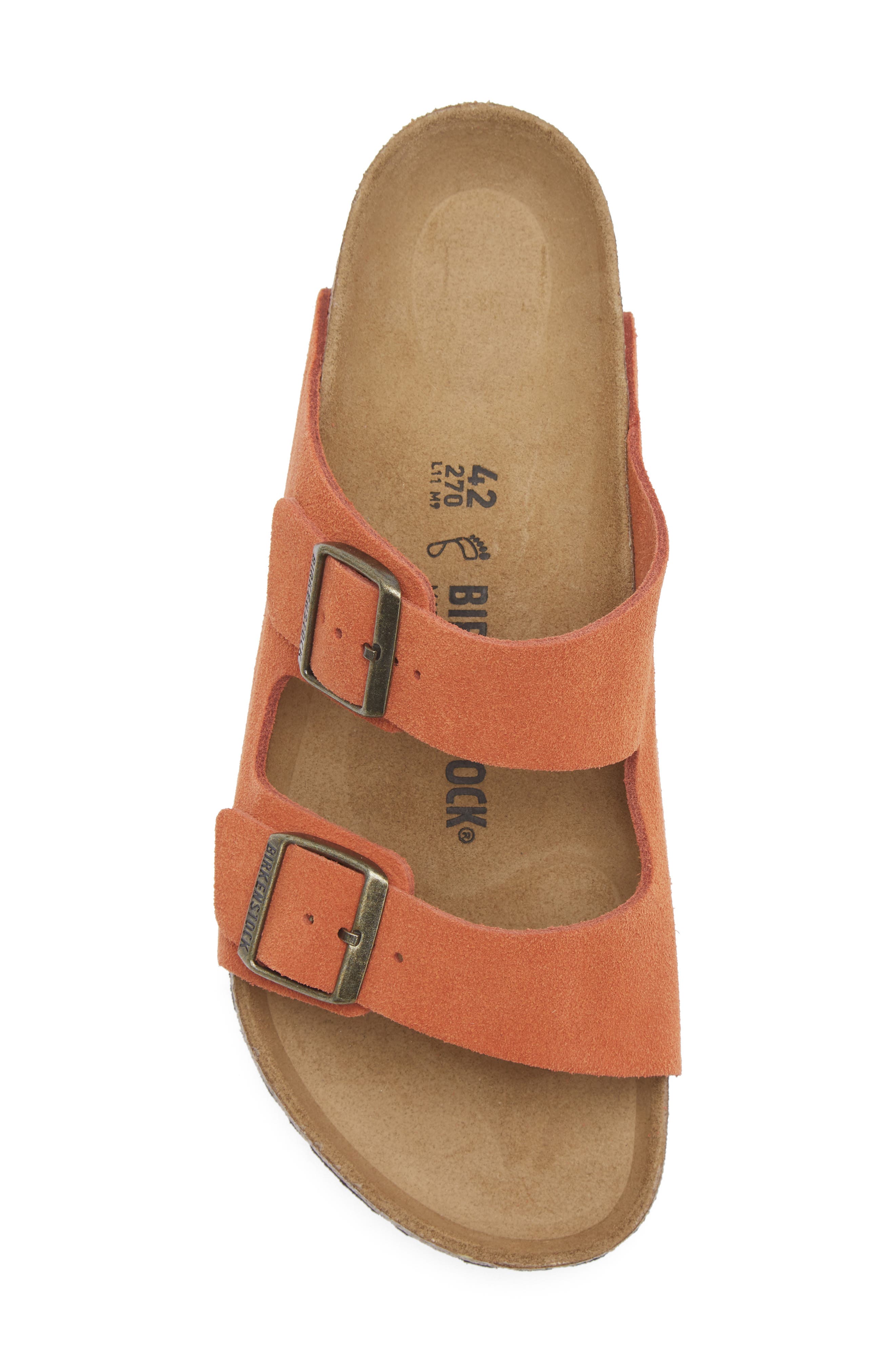 Birkenstock Arizona Slide Sandal, Alternate, color, Dark Rust