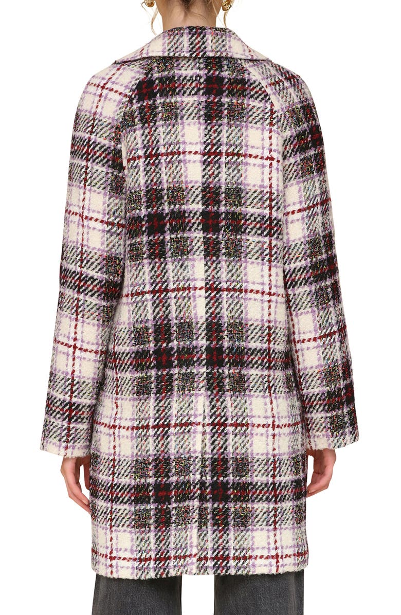 Avec Les Filles Plaid Midi Coat, Alternate, color, 