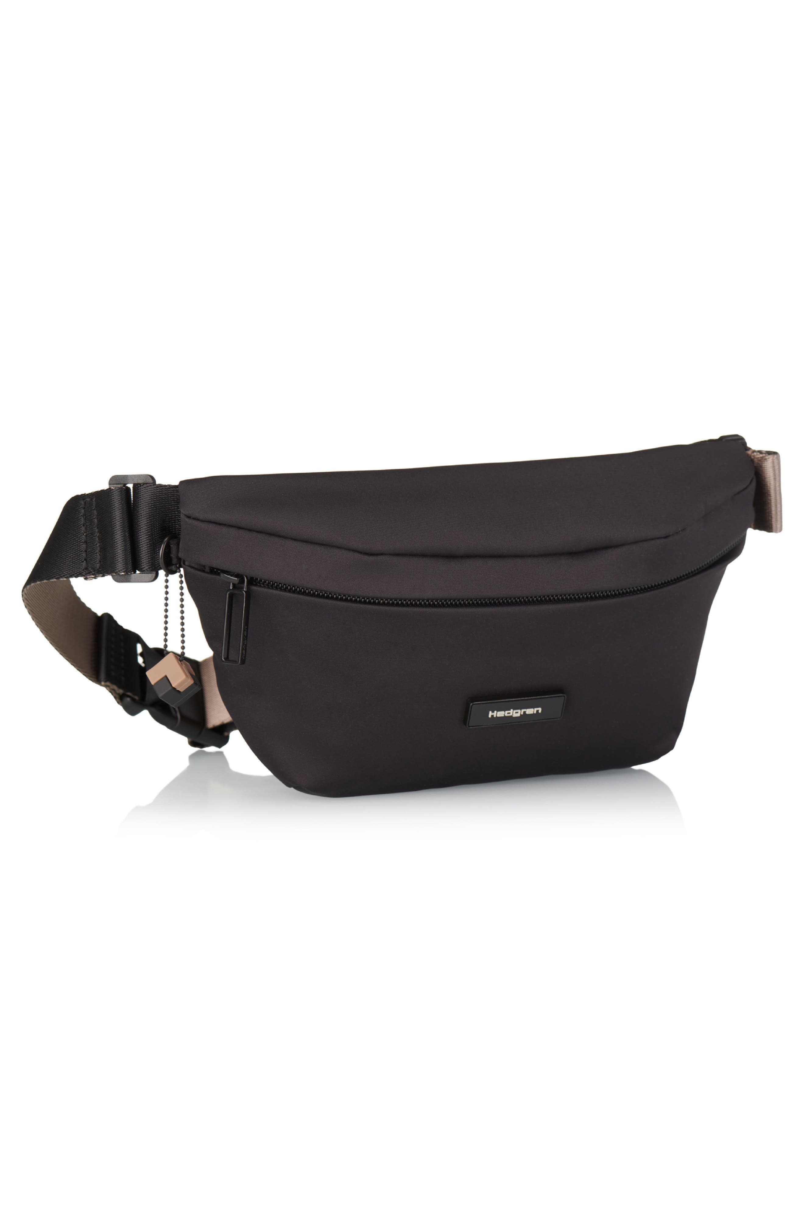 Hedgren Halo Water Repellent Belt Bag, Alternate, color, Black