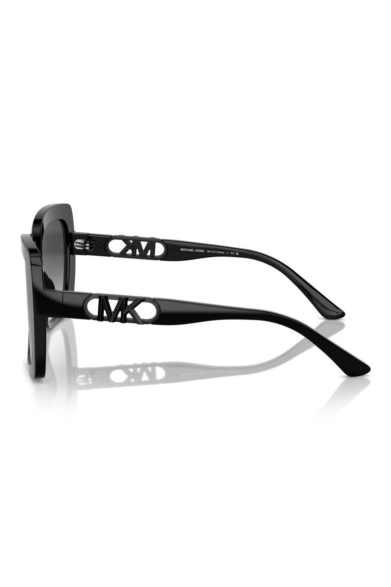 Nice 57mm Gradient Square Sunglasses, Alternate, color, BLACK / DARK GREY GRADIENT