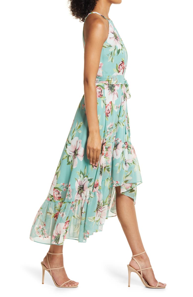Vince Camuto Floral Chiffon Halter Dress, Alternate, color,