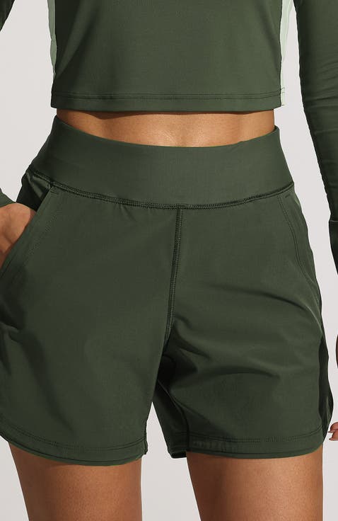 5" Quick Dry Elastic Waist Board Shorts Swim Cover-up Shorts with Panty