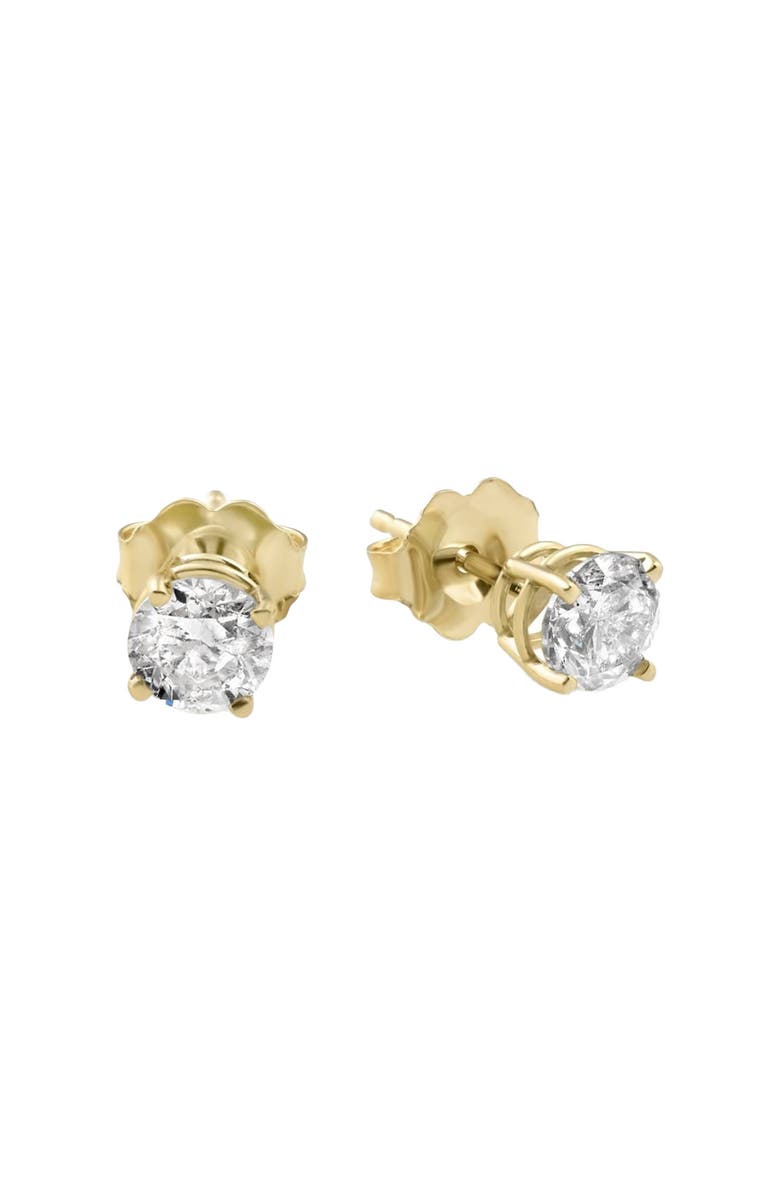 Bliss Diamond 1/2Ct Round Diamond Studs Earrings in 14K Or Gold Basket Setting, Alternate, color,