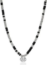 John Hardy JH Lovestruck™ Heishi Pendant Necklace, Sterling Silver, Hardstones, Lab-Grown Diamond, 3.0TCW