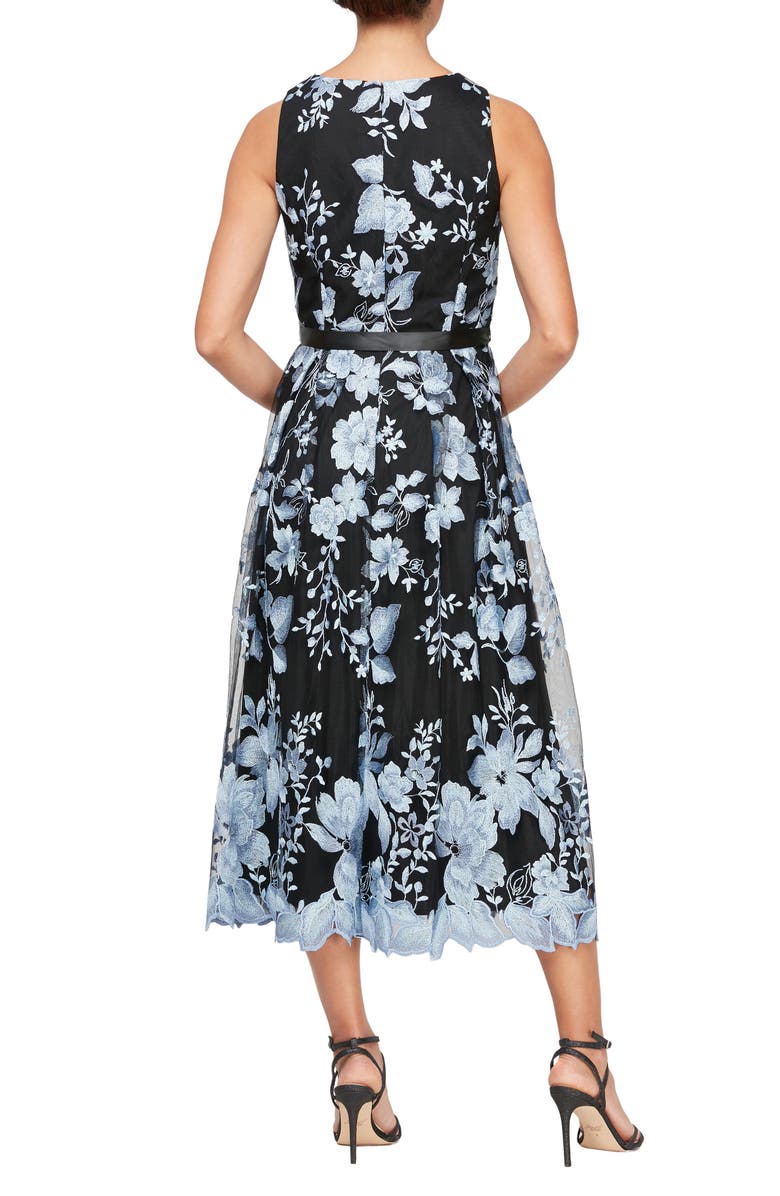 Alex Evenings Floral Embroidered Midi Dress, Alternate, color,