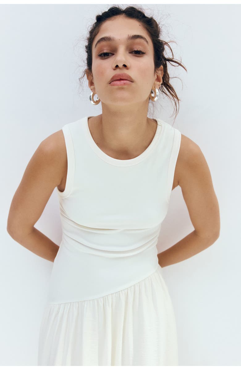 H&M Dress with flared skirt, Alternate, color, Cream