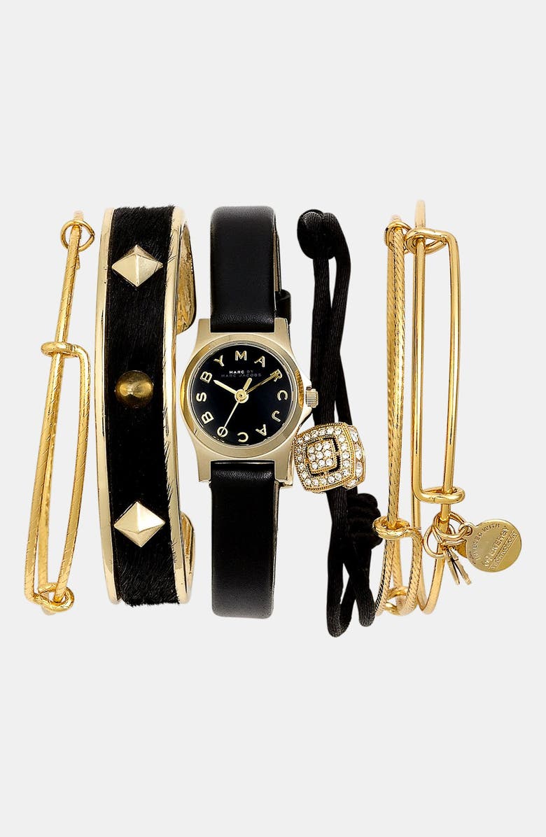 Marc Jacobs 'Henry Dinky' Leather Strap Watch, 20mm, Alternate, color, 