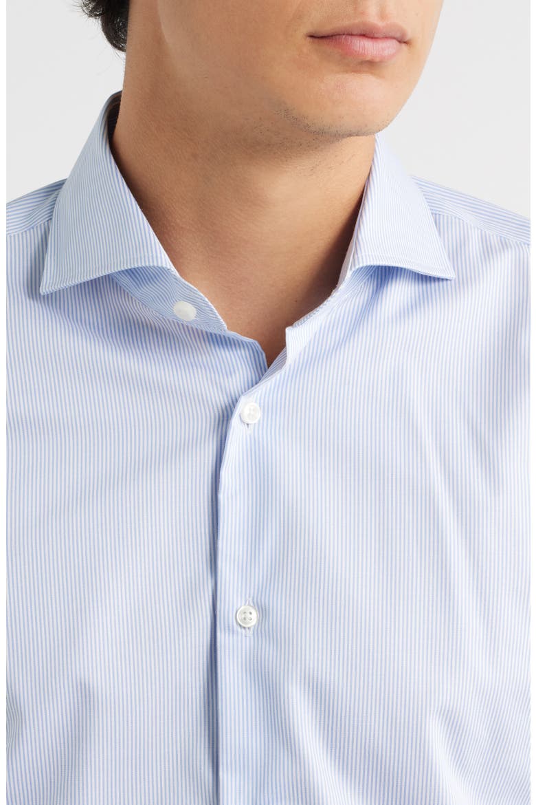 Hank Kent Slim Fit Stripe Cotton Dress Shirt, Alternate, color, LIGHT/ PASTEL BLUE
