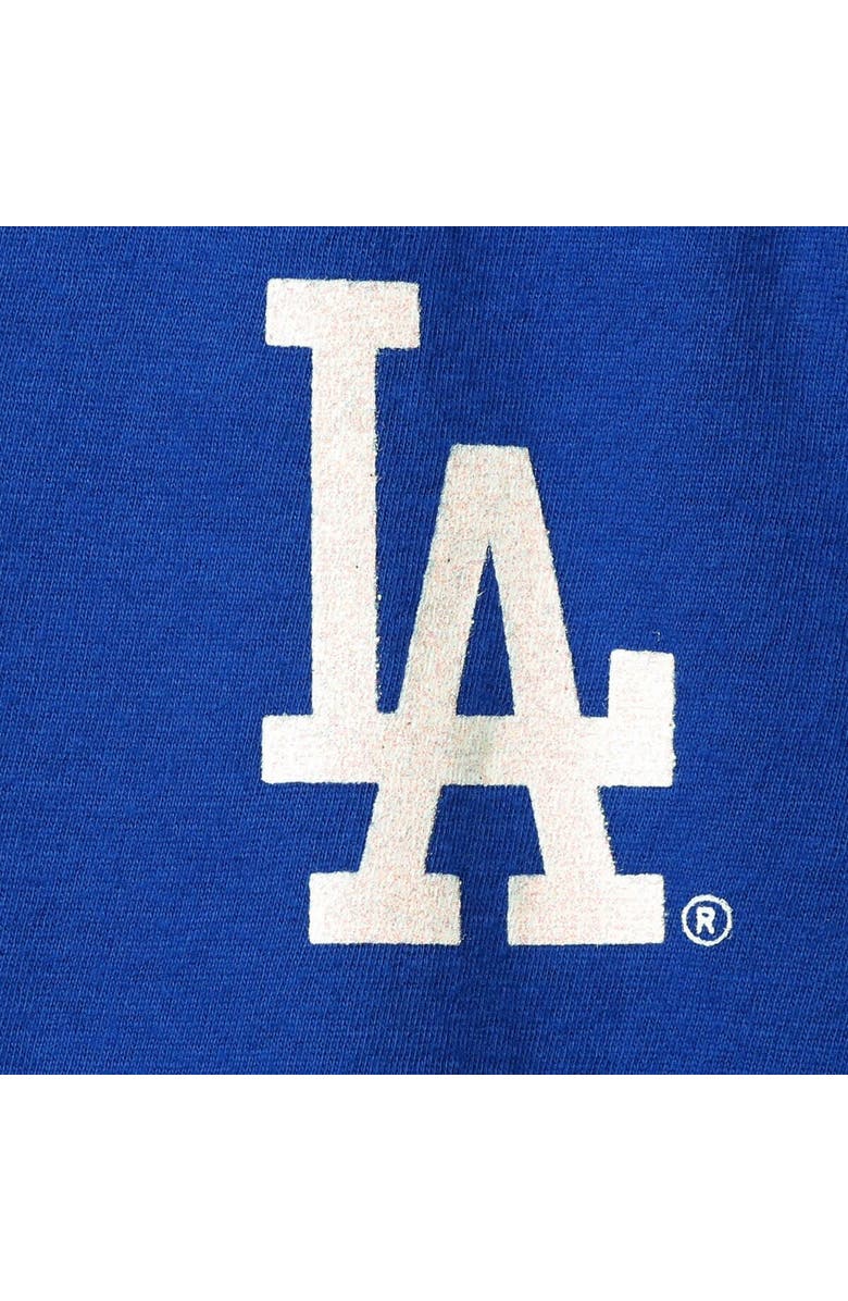New Era Girls Youth New Era Royal Los Angeles Dodgers Henley Tank Top, Alternate, color, 