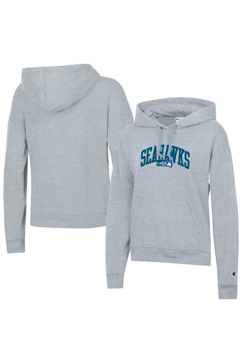 Women's Champion  Heather Gray Seattle Seahawks Powerblend Hoodie, Main, color, Heather Gray
