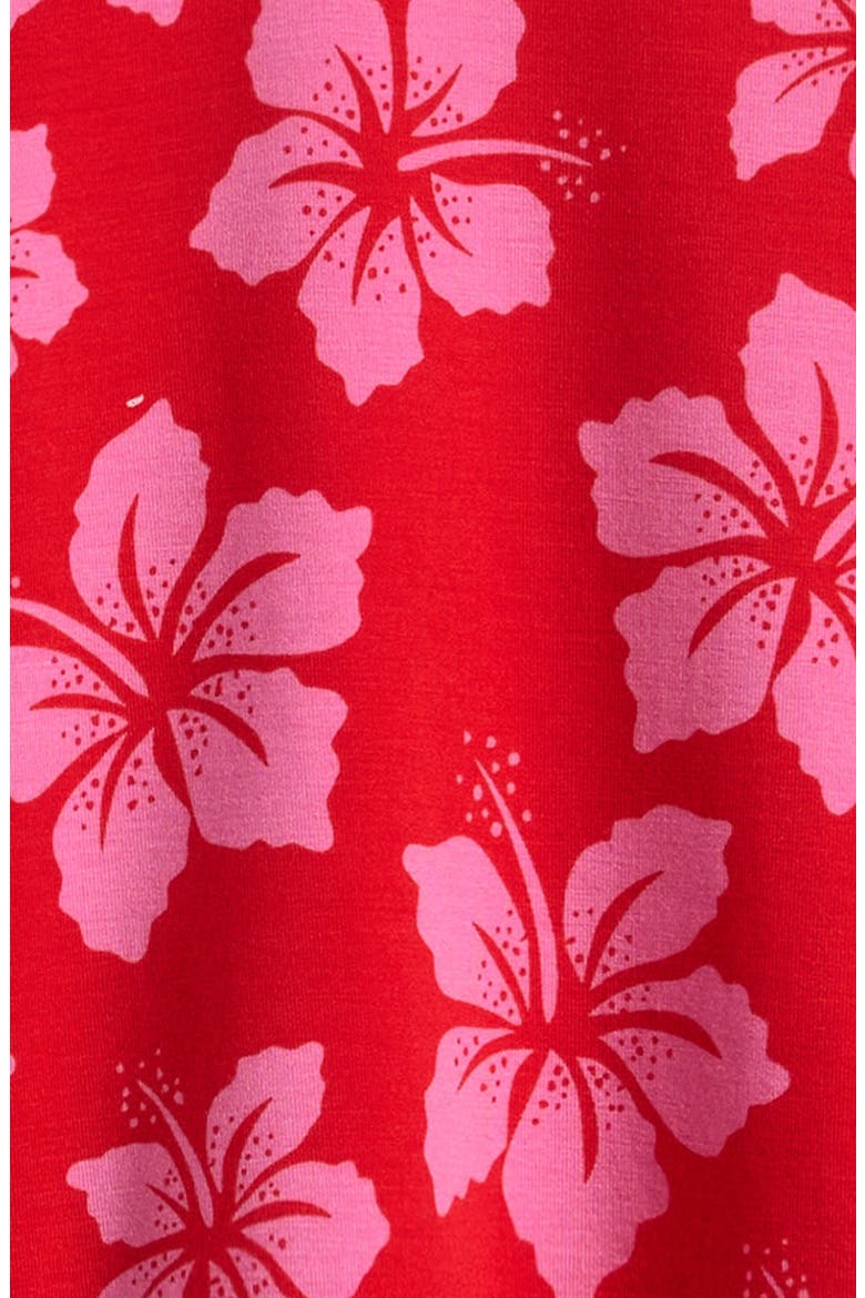Hibiscus Punch Fitted Short Pajamas, Alternate, color, RED