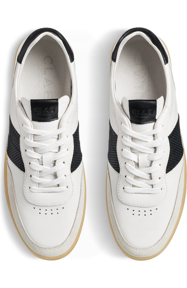 CLAE Davis Perforated Low Top Sneaker, Alternate, color, White Black Light Natural Gum