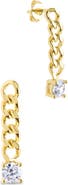 Sterling Forever Phoebe Cubic Zirconia Chain Link Drop Earrings