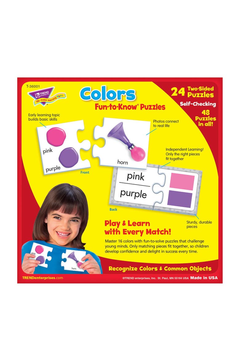 Trend Enterprises Colors Funtoknow Puzzle, Alternate, color, Multicolored