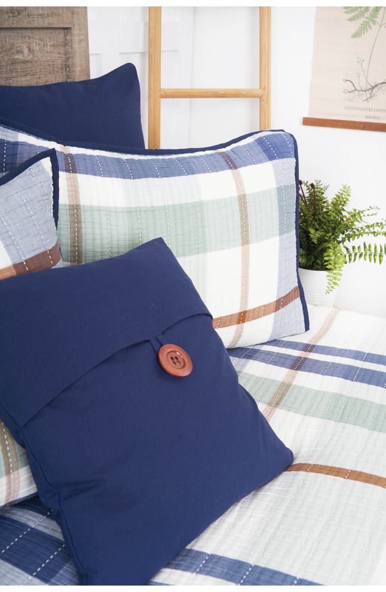 C&F Home Cypress Plaid Coverlet Set, Alternate, color, Blue