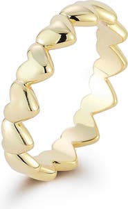 SPHERA MILANO Gold Plated Heart Band Ring