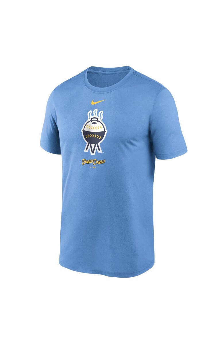 Nike Men's Nike Light Blue Milwaukee Brewers City Connect Logo T-Shirt, Alternate, color, 