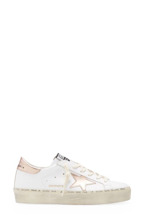 Golden Goose Hi Star Low Top Platform Sneaker In White/rose Gold