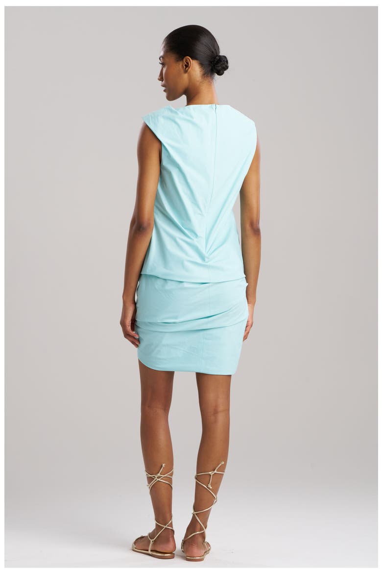 TECHNO POPLIN Asymetrical Orgiami Dress, Alternate, color, LIGHT BLUE