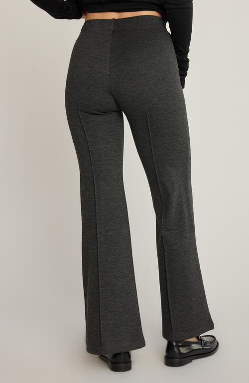 Sunday Ritual Emily Pull-on High Waist Flare Ponte Pants In Gray