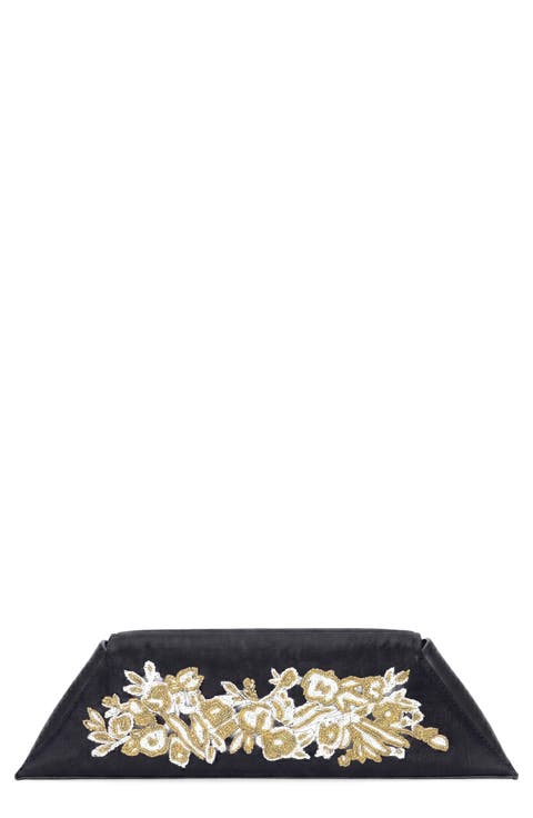 Diana Floral Leather Clutch