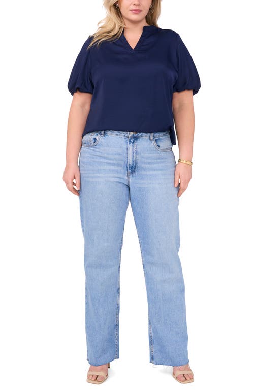 VINCE CAMUTO VINCE CAMUTO PUFF SLEEVE SPLIT NECK TOP 