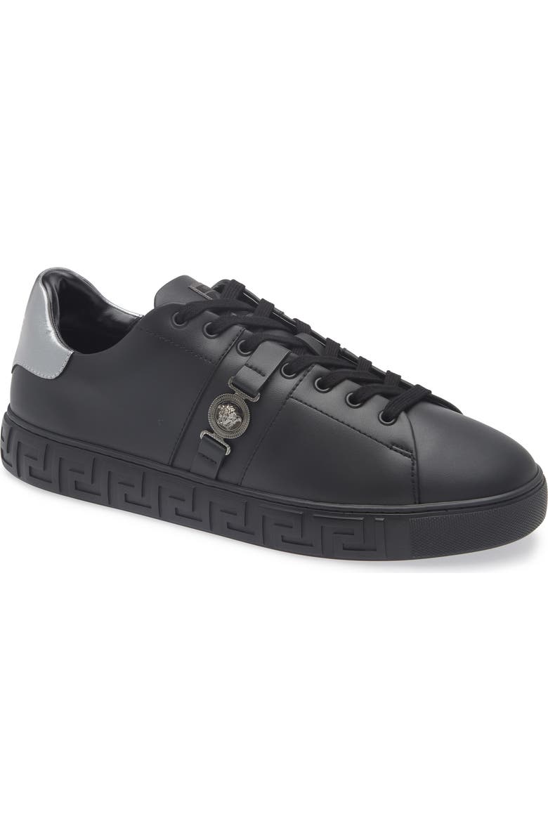 Versace Biggie Greca Low Top Sneaker, Main, color, Black Antracite Ruthenium