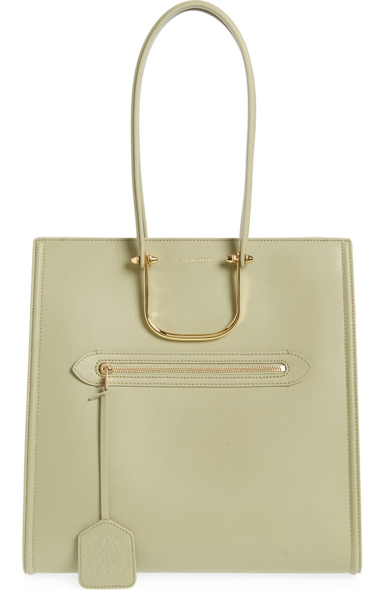 McQueen The Tall Story Leather Tote, Main, color,