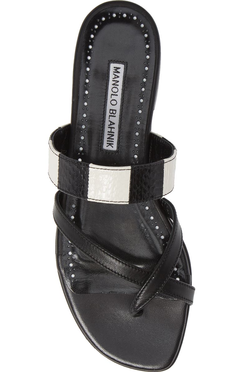 Manolo Blahnik Susa Genuine Snakeskin Sandal, Alternate, color,