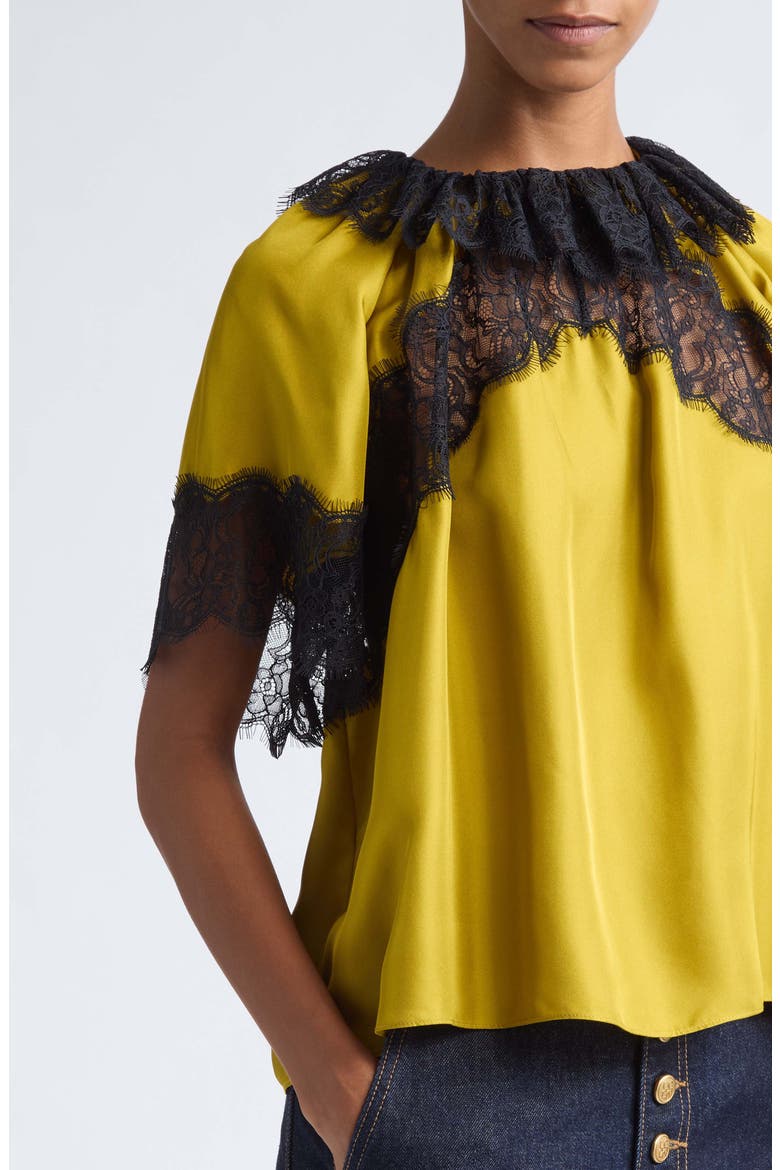 Nina Silk Top, Alternate, color, CITRINE