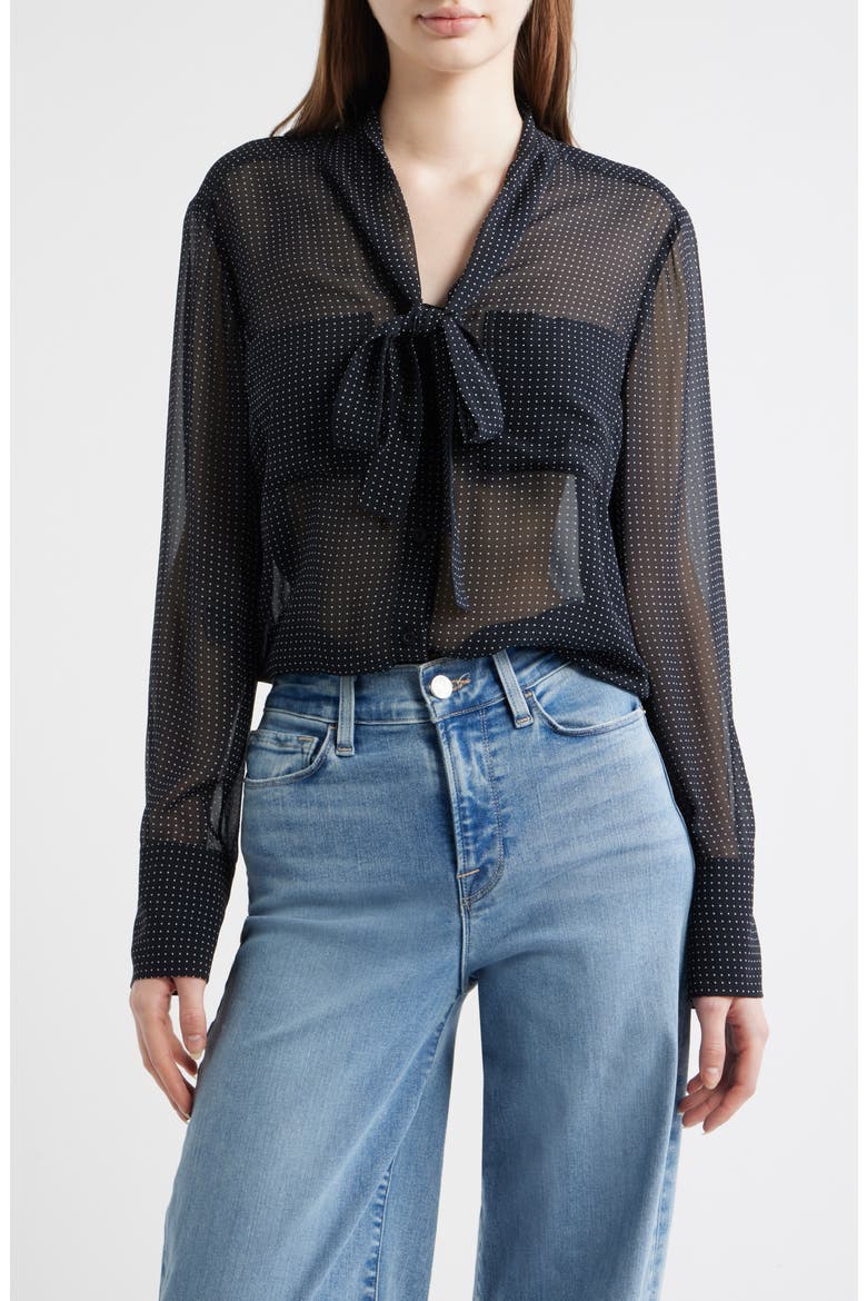 The Polka Dot Modern Tie Shirt, Main, color, NAVY MULTI