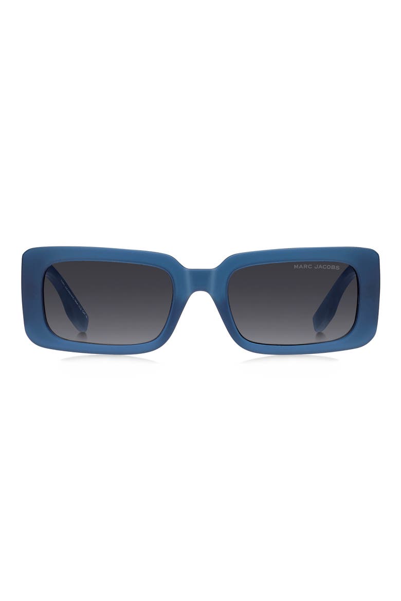 53mm Gradient Rectangular Sunglasses, Main, color, MATTE BLUE