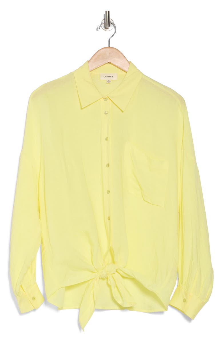L'AGENCE Talitha Tie Button-Up Shirt, Alternate, color,
