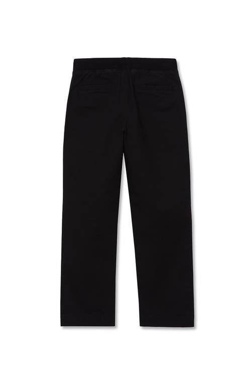 Lands' End Boys Iron Knee Stretch Lined Rib Waist Pants In Black