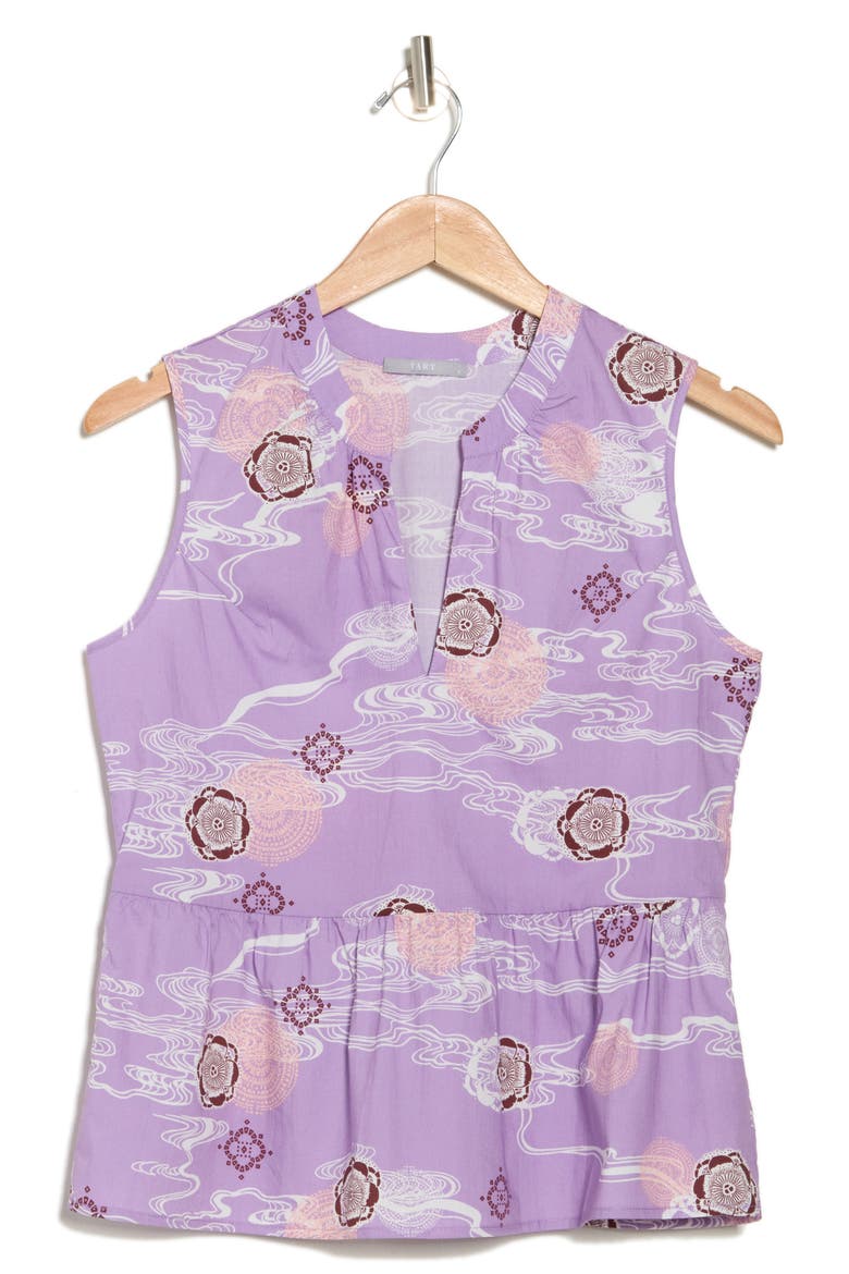 Saraphina Sleeveless Poplin Top, Alternate, color, FLOWER RIPPLES
