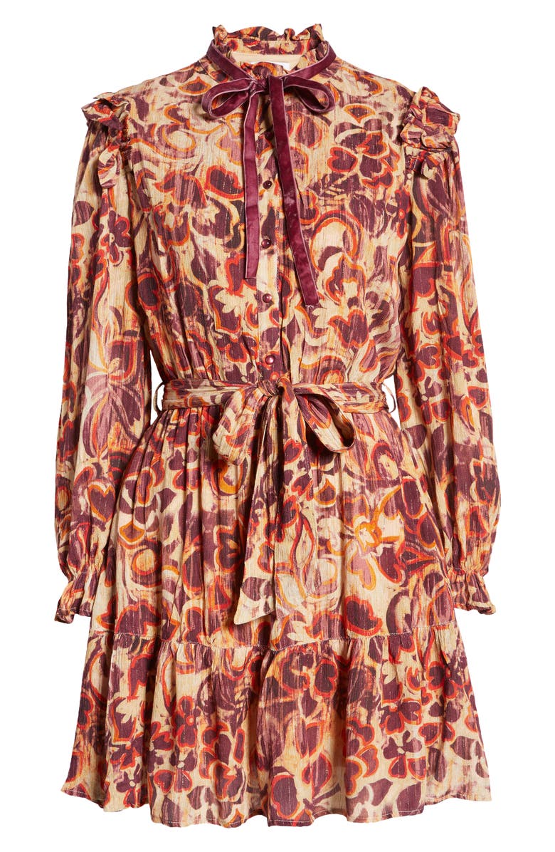 BTFL-life Print Long Sleeve Dress, Alternate, color, Multi