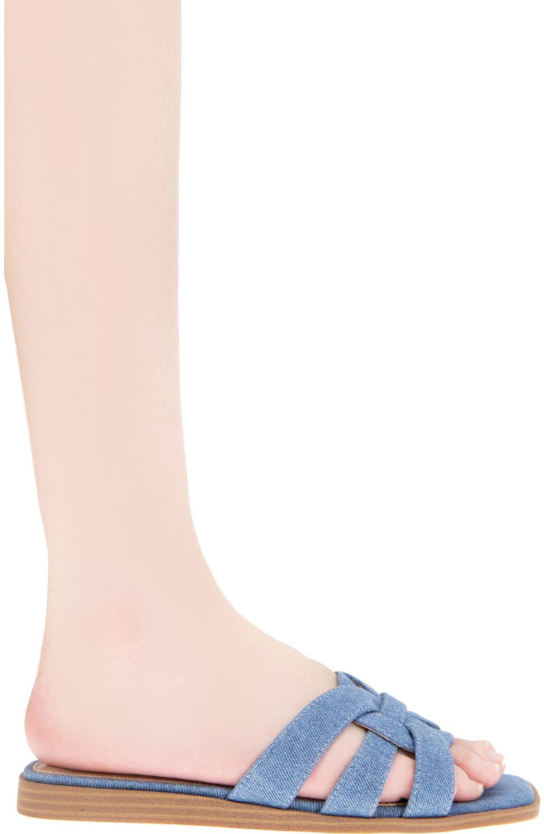 BCBGeneration Meltem Square Toe Slide Sandal, Alternate, color, Denim