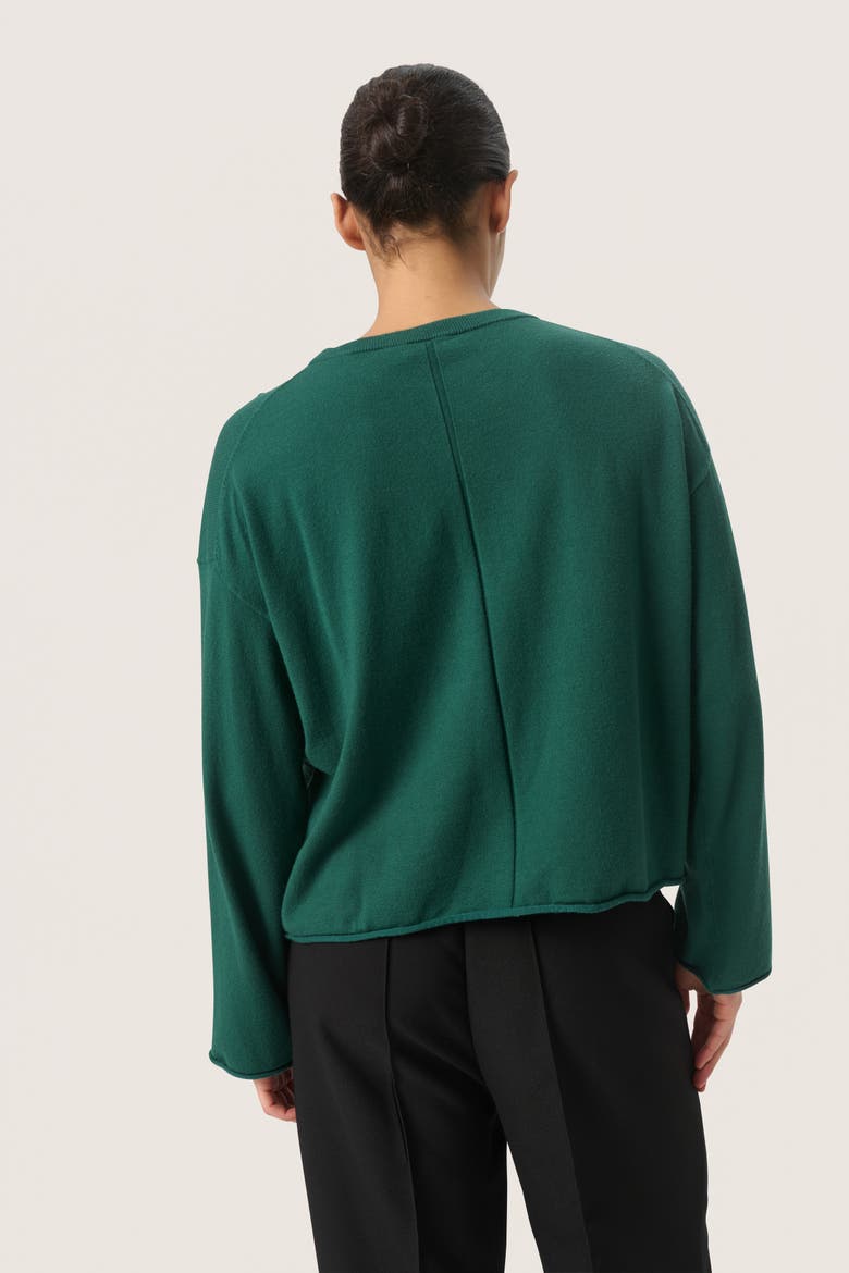 Slspina Boxy Fit Tight Knit Pullover, Alternate, color, Rain Forest