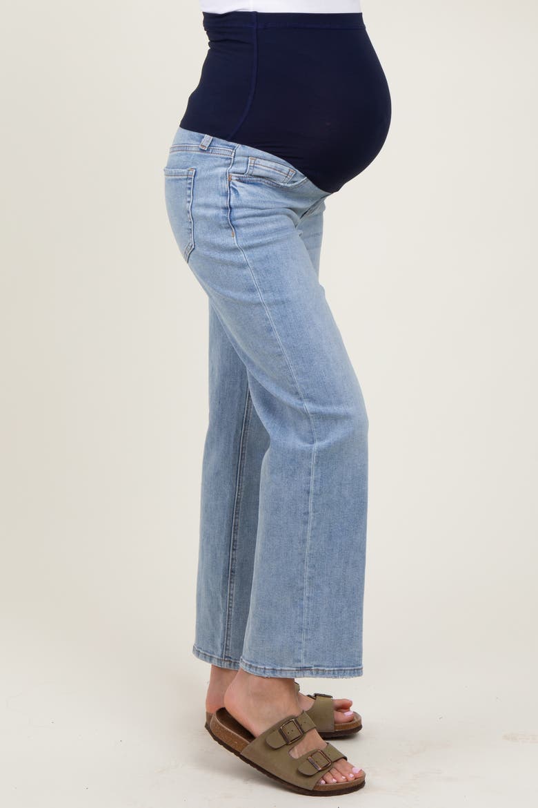 Straight Leg Ankle Maternity Jeans, Alternate, color, Blue