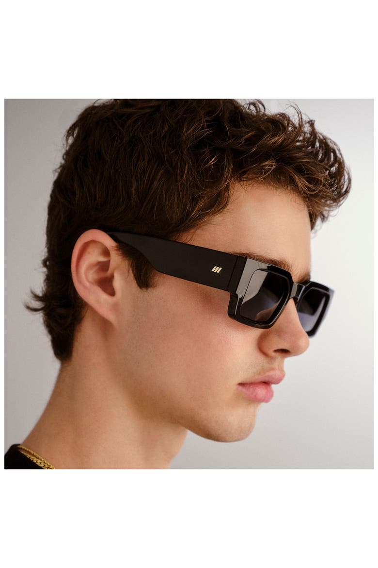 Contemplation 54mm Rectangular Sunglasses, Alternate, color, BLACK/ SMOKE MONO POL