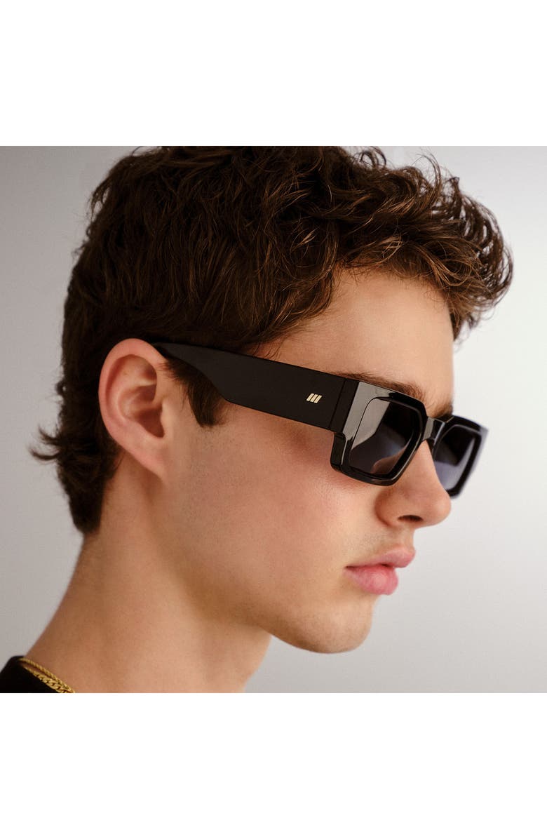 Le Specs Contemplation 54mm Rectangular Sunglasses, Alternate, color, Black/ Smoke Mono Pol