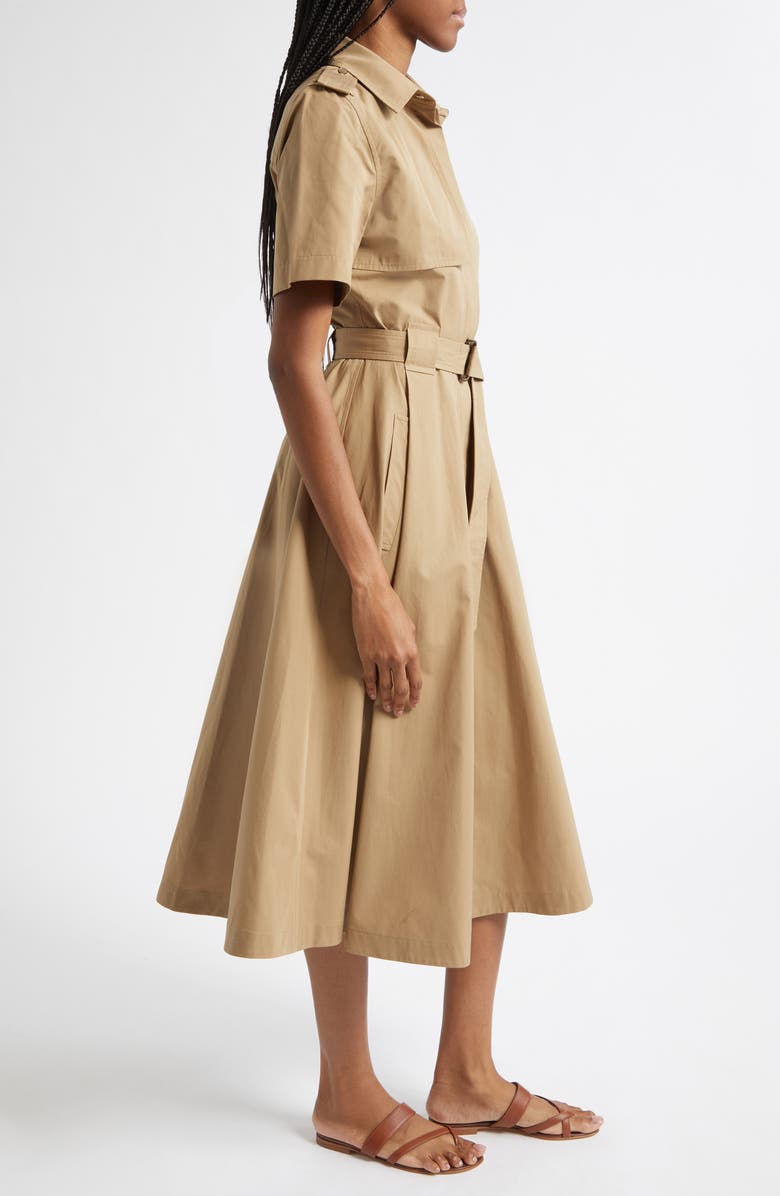 Burberry Tanya Belted Cotton Poplin Midi Shirtdress, Alternate, color, Puddle