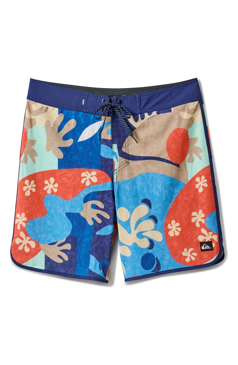 Quiksilver Highline Scallop Swim Trunks, Main, color, Cream Multi