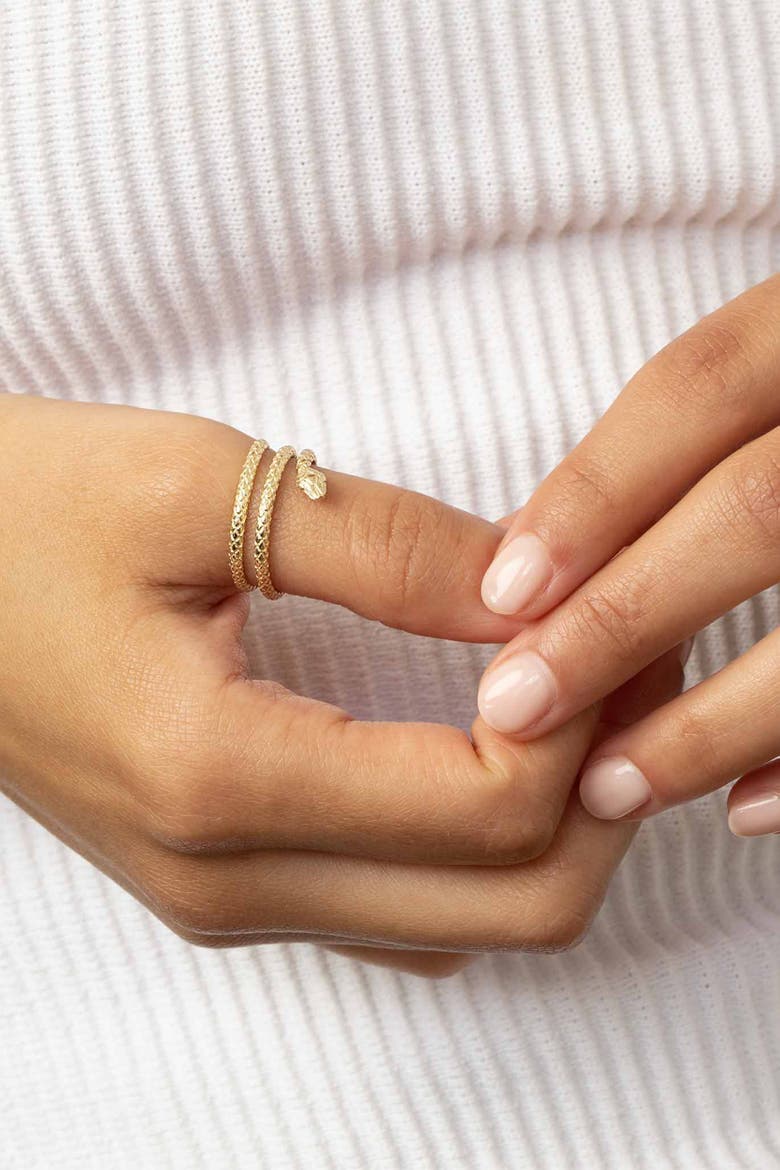 14K Gold Snake Charmer Ring, Alternate, color, Yellow Gold