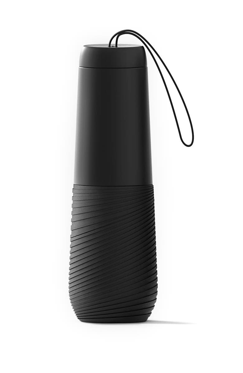 ART AND COOK 16 oz. Water Double Wall Stainless Steel Water Bottle with Silicone Grip - Black, Main, color,