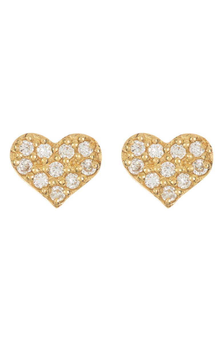 Bony Levy 18K Gold Diamond Heart Stud Earrings - 0.08ct., Main, color, 18K Yellow Gold