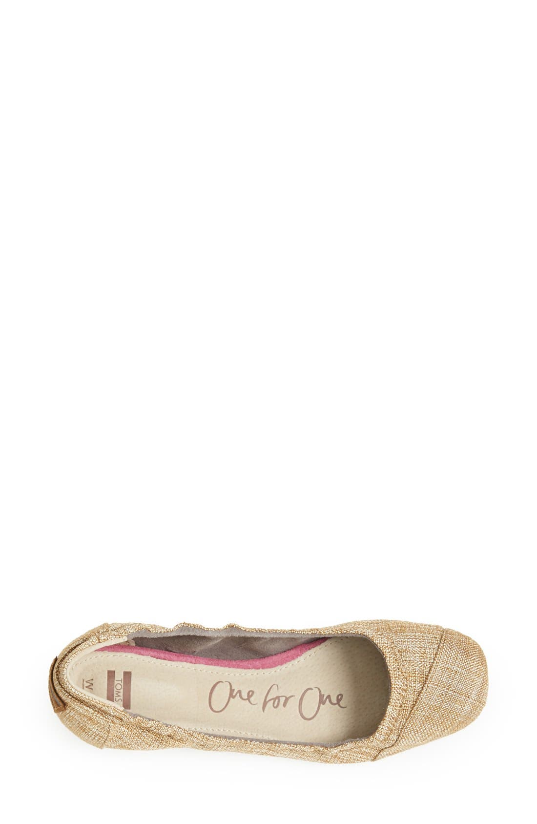 Metallic Burlap Ballet Flat, Alternate, color, IVORY METALLIC