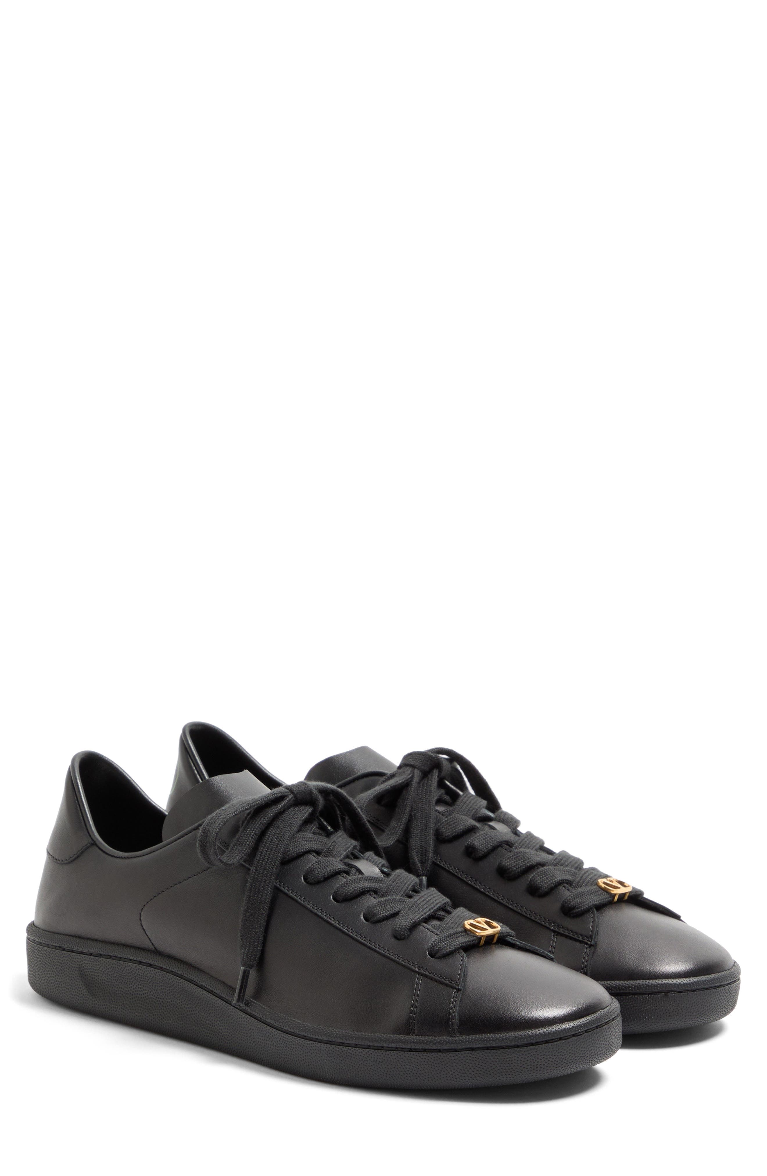 Valentino Garavani Calfskin Leather Sneaker, Main, color, Nero/ Green/ Nero