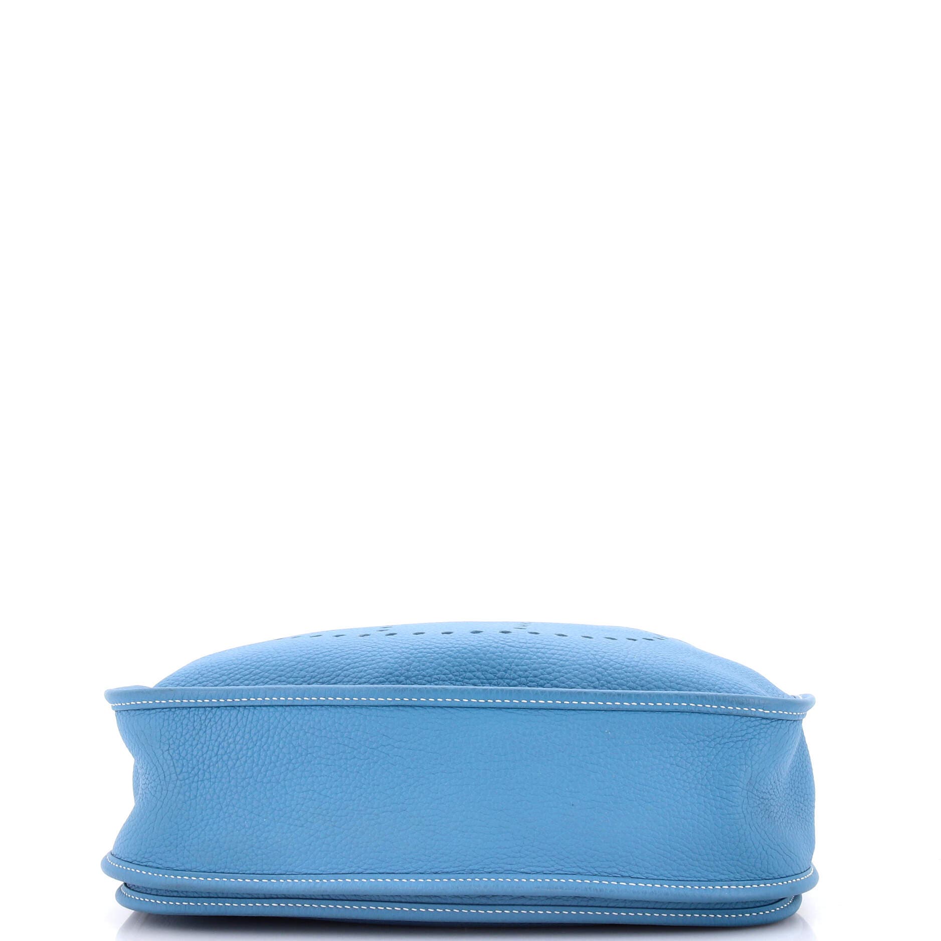 Pre-Owned Hermes Evelyne Bag Gen III Clemence GM, Alternate, color, Bleu Jean